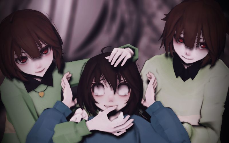 【mmd∥undertale】 control 77frisk, chara77