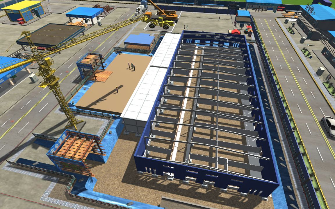 【bim film】3d建模钢框架结构安装模拟施工