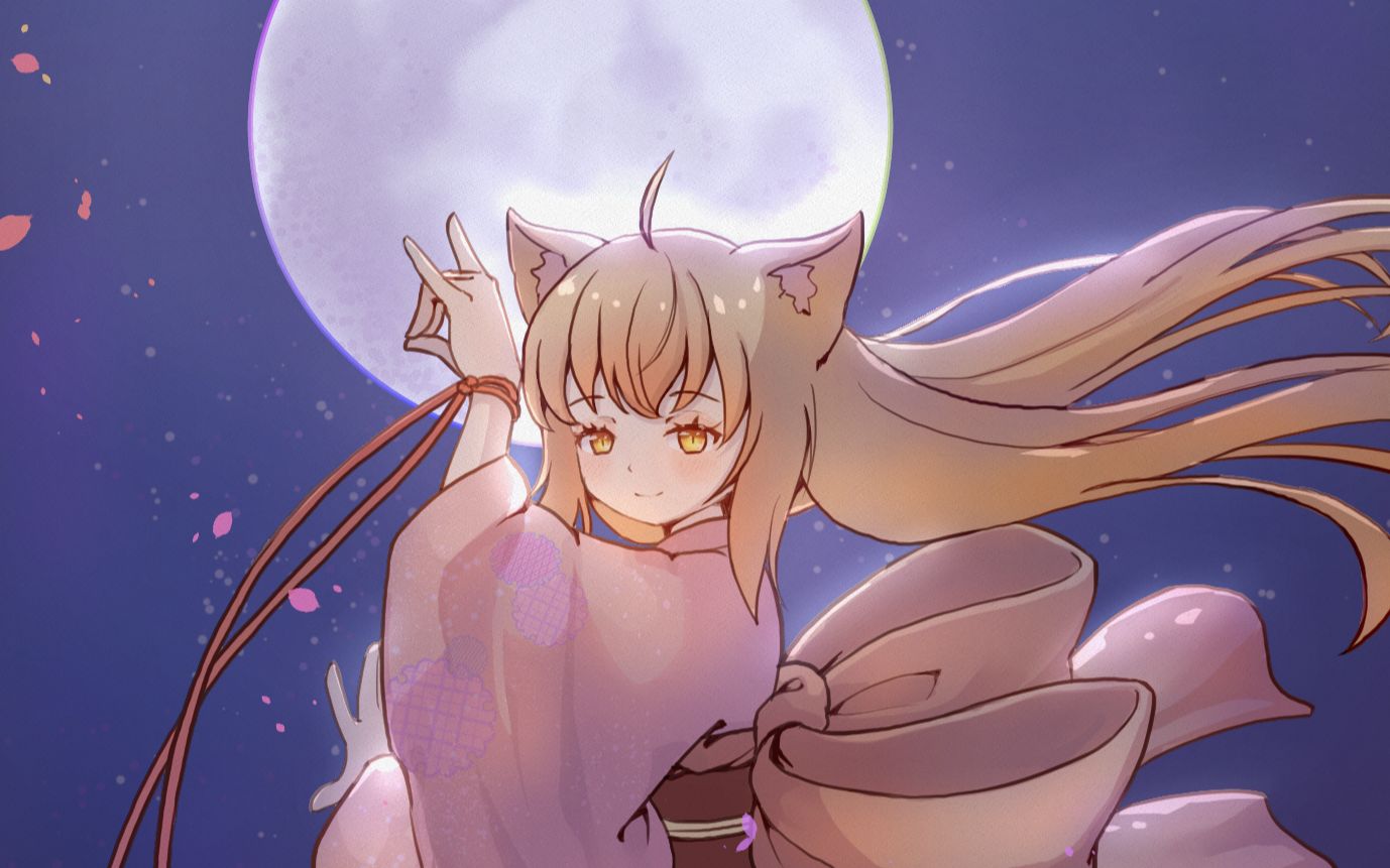 【此花亭奇谭】柚·月下狐舞 绘制过程