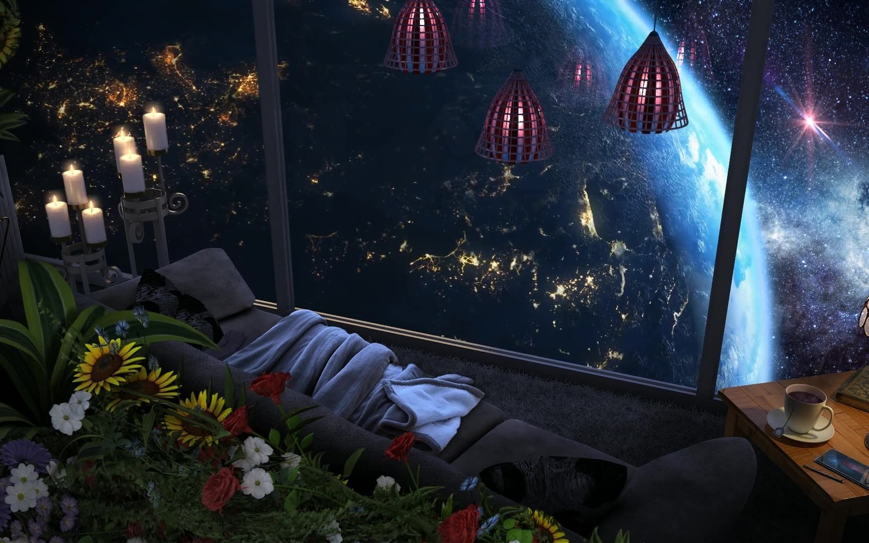 93从太空看地球-空间站卧室环境-放松-助眠-45min_哔哩哔哩_bili