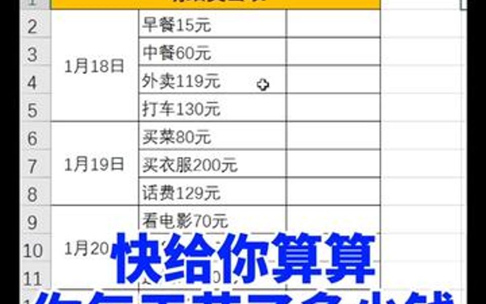 做办公文员,要学会做的表格,公司每天的支出,合计支出数目,一抄不会就看两遍吧哔哩哔哩bilibili