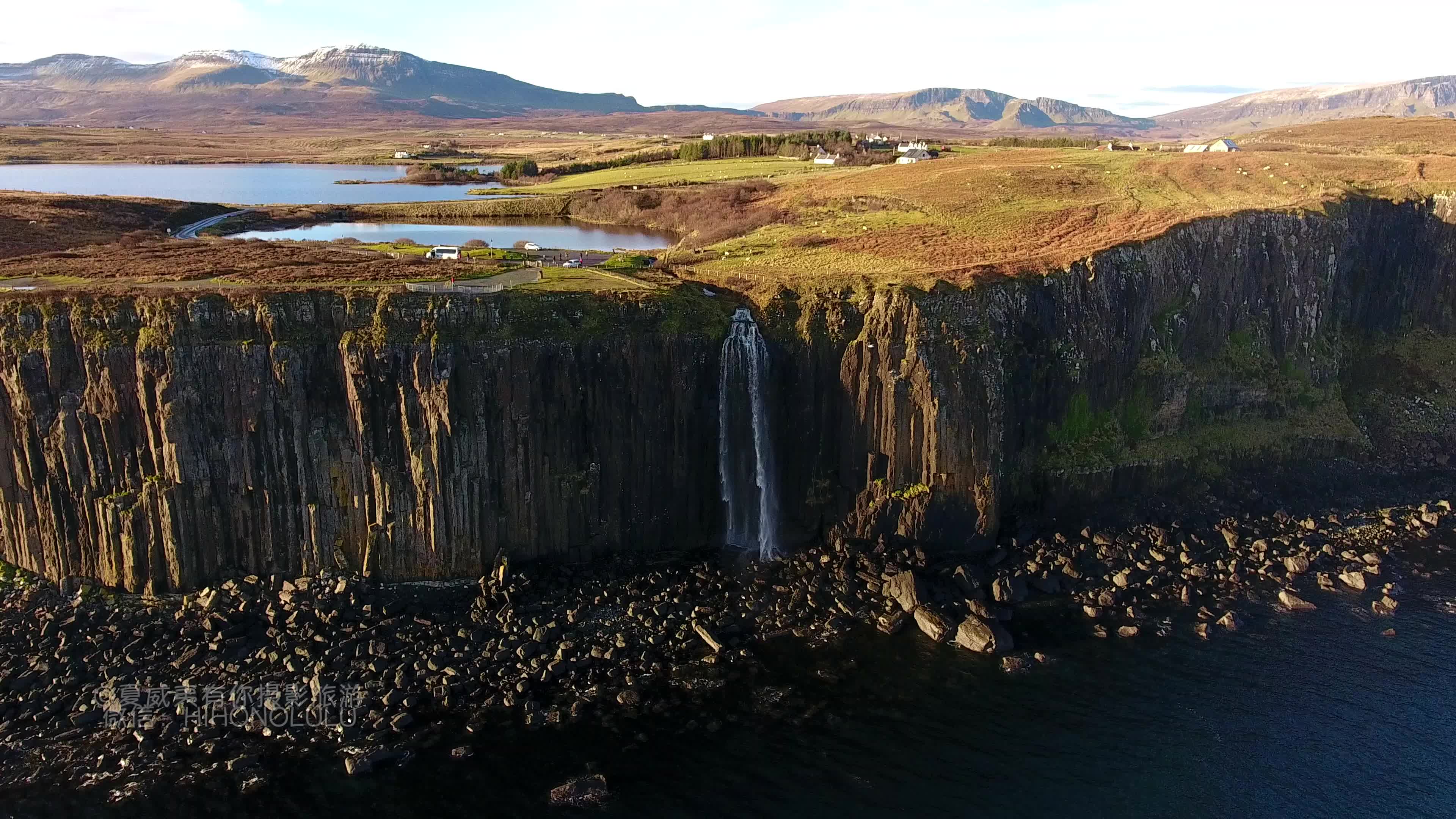 苏格兰高地 kilt rock and mealt falls viewpoint,skye,highland