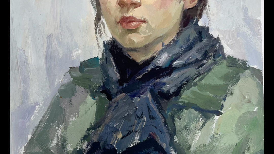 水粉头像女青年