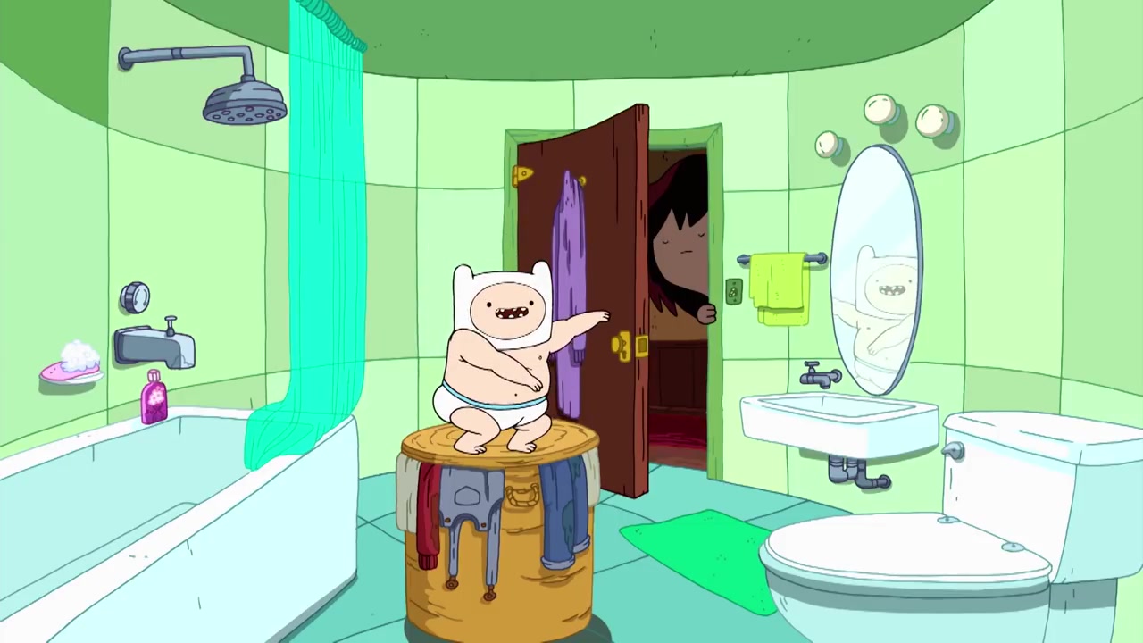 adventure time baby finn dancing and singing in bathroom (clip)