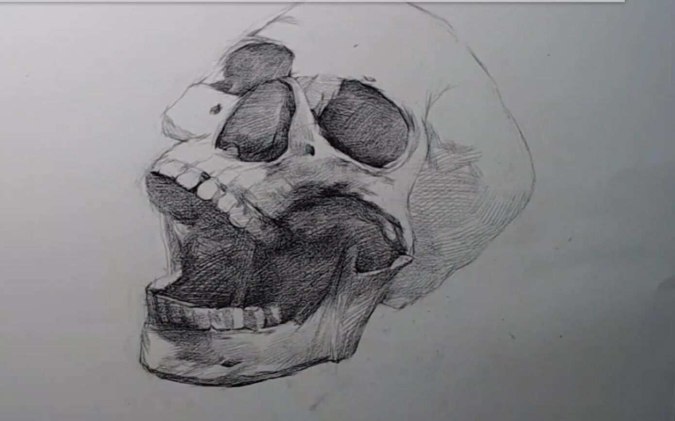 素描“骷髅头”怎么画,老师这样教是不是一下子就学会了呀!【素描基础】【手绘素描】哔哩哔哩bilibili