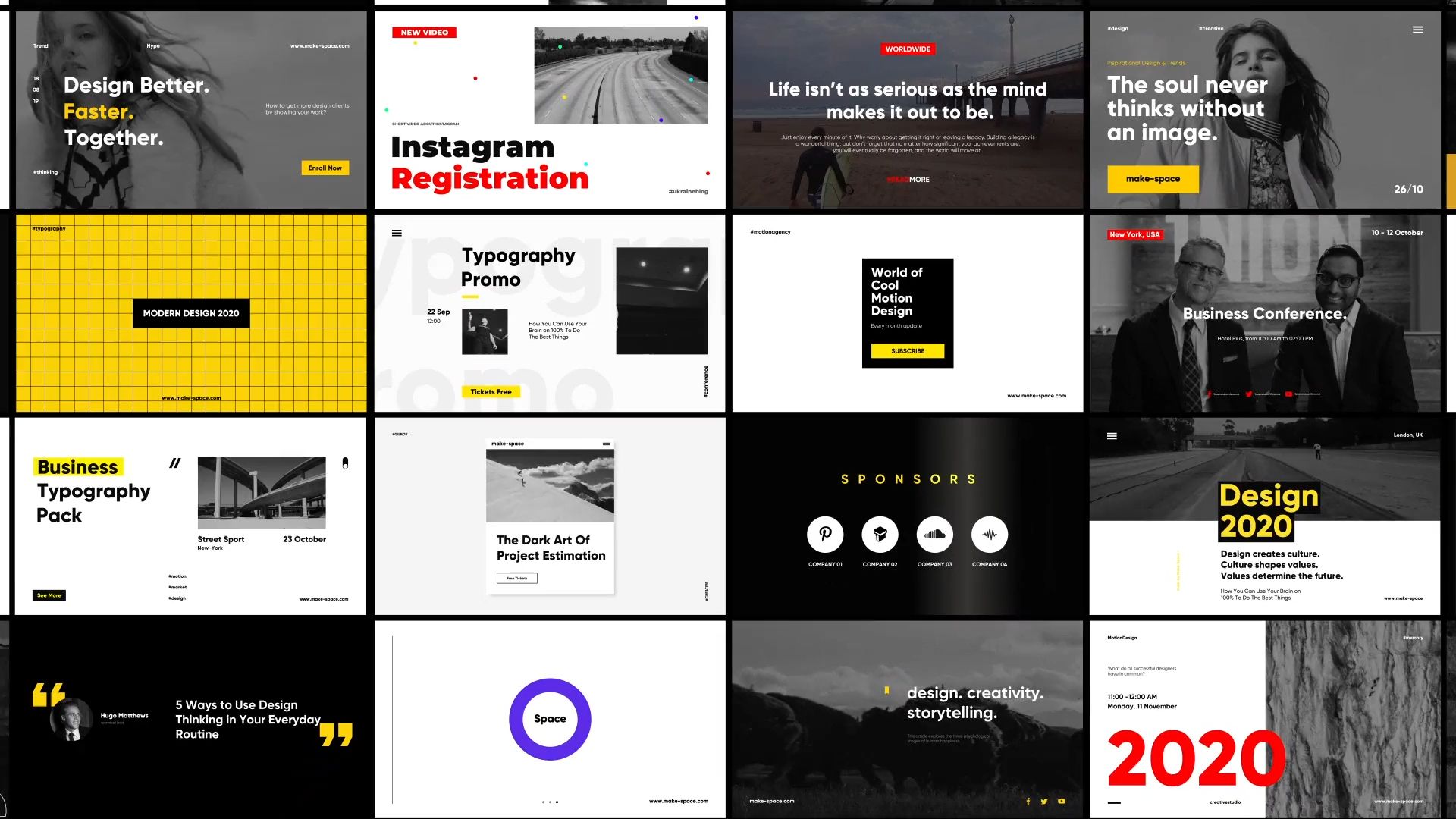 pr模板|创意设计版式排版文字标题字幕品牌广告展示动效片头