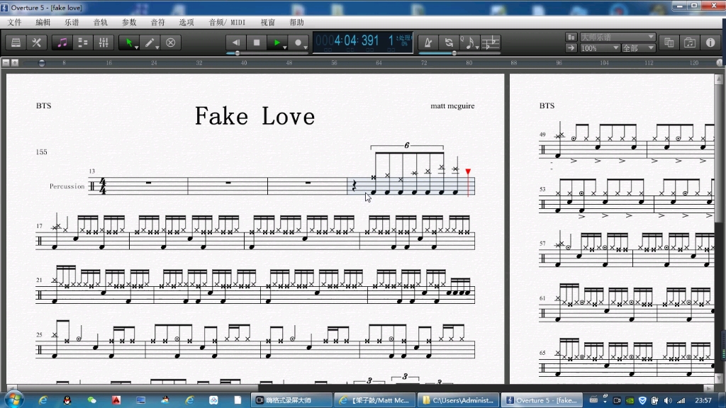 fakelove動態鼓譜升級版mattmcguire架子鼓演奏