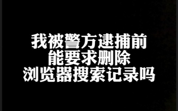 我被警方逮捕前,能要求让我先删除浏览器记录吗?哔哩哔哩bilibili