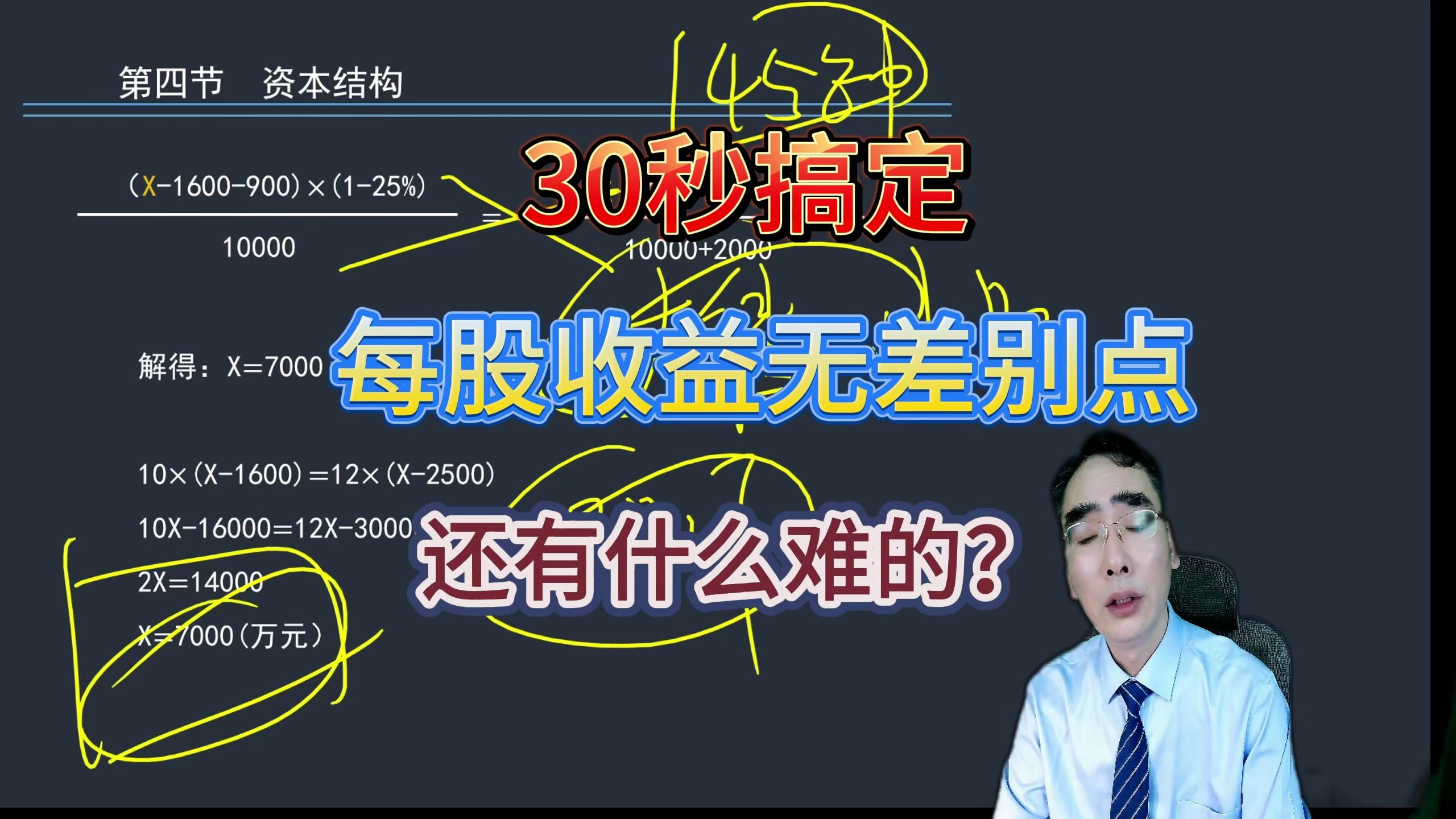 [图]30秒搞定每股收益无差别点，还有什么难的呢？2024年中级会计职称财管-中级会计财务管理2024年中级会计职称|中级会计师|《财务管理》《中级会计实务》《经济法