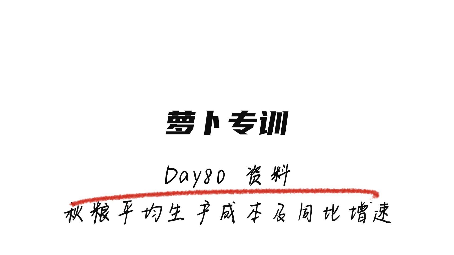 Day80 资料 秋粮平均生产成本及同比增速【萝卜专训】