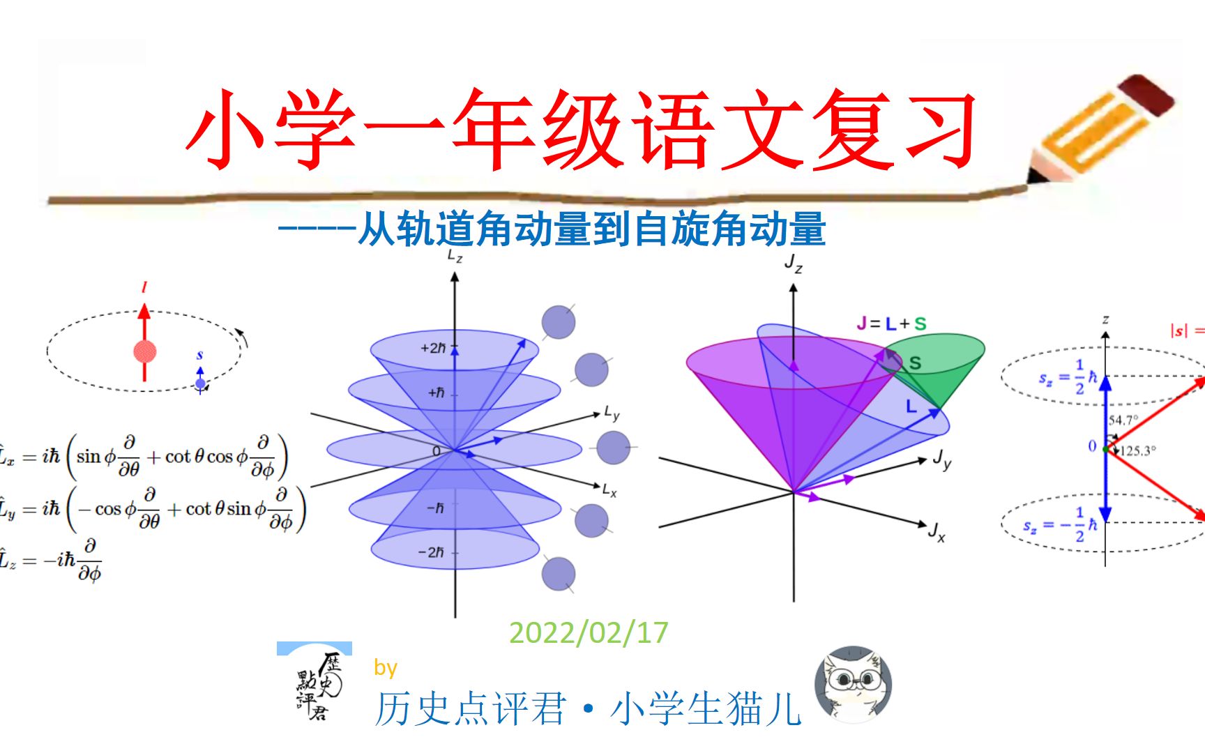 【小学一年级语文复习】从轨道角动量到自旋角动量03哔哩哔哩bilibili