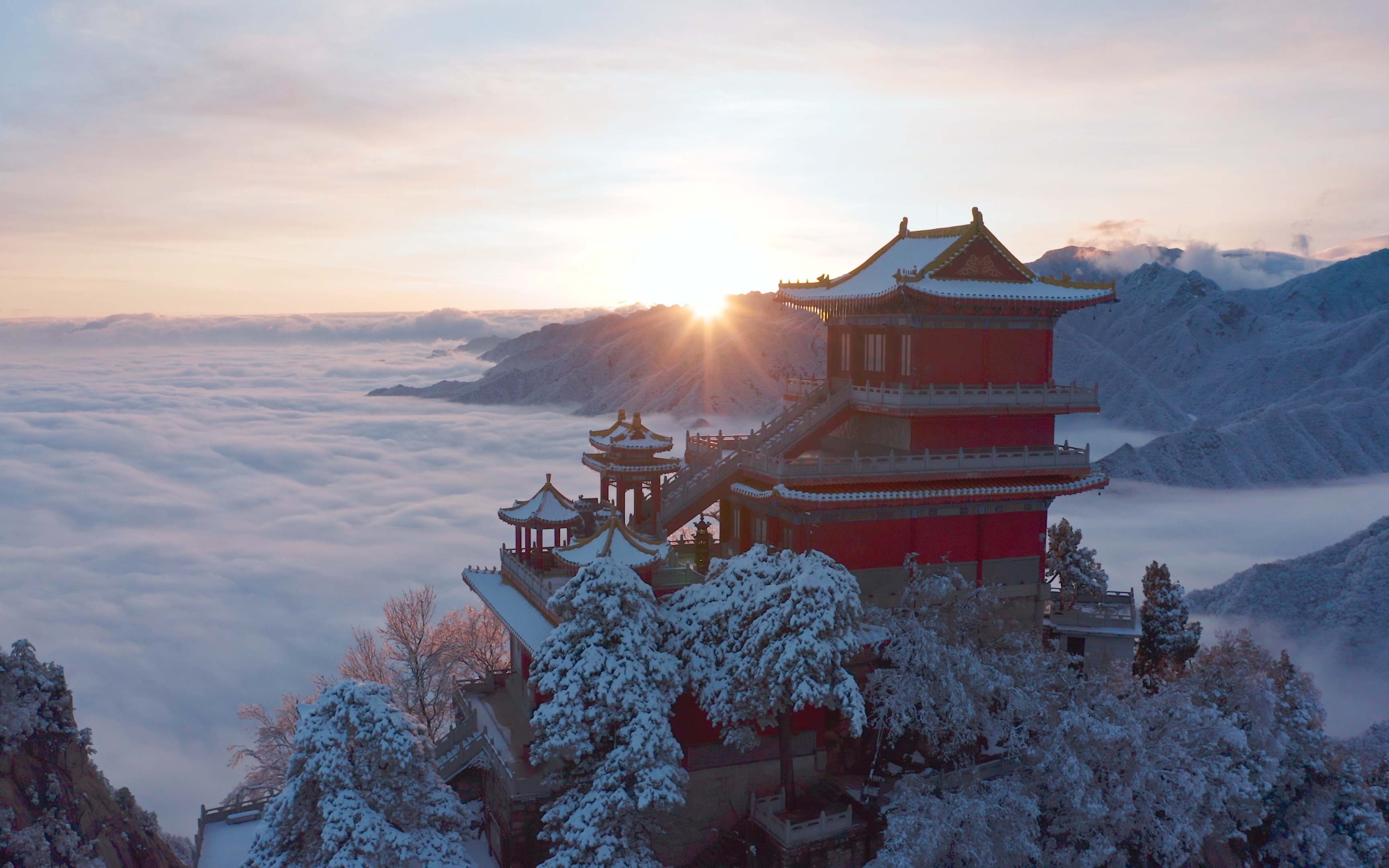 [图]【4K HDR】大疆御3下的南五台山，古称太乙山“今南山神秀之区，惟长安南五台为最”