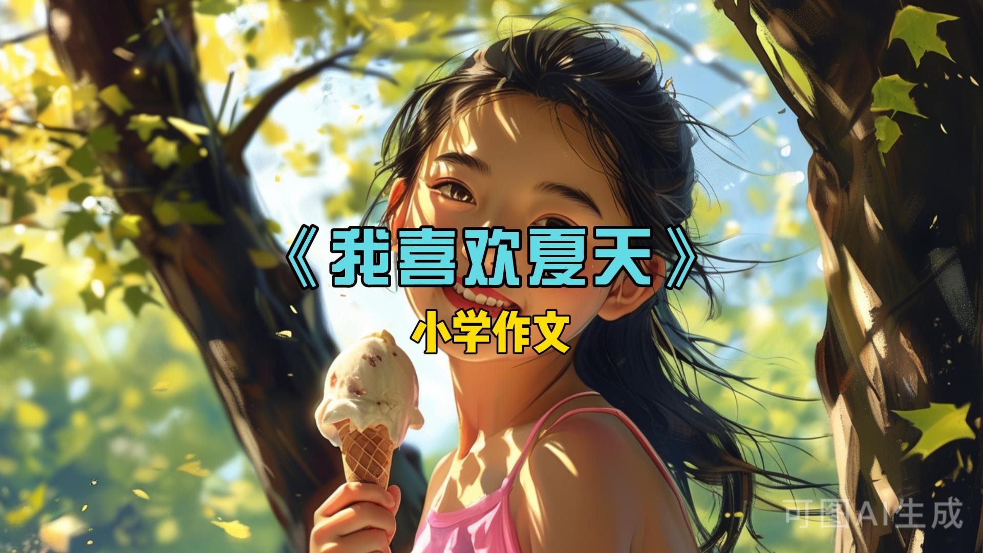 《我喜欢夏天》,小学作文哔哩哔哩bilibili