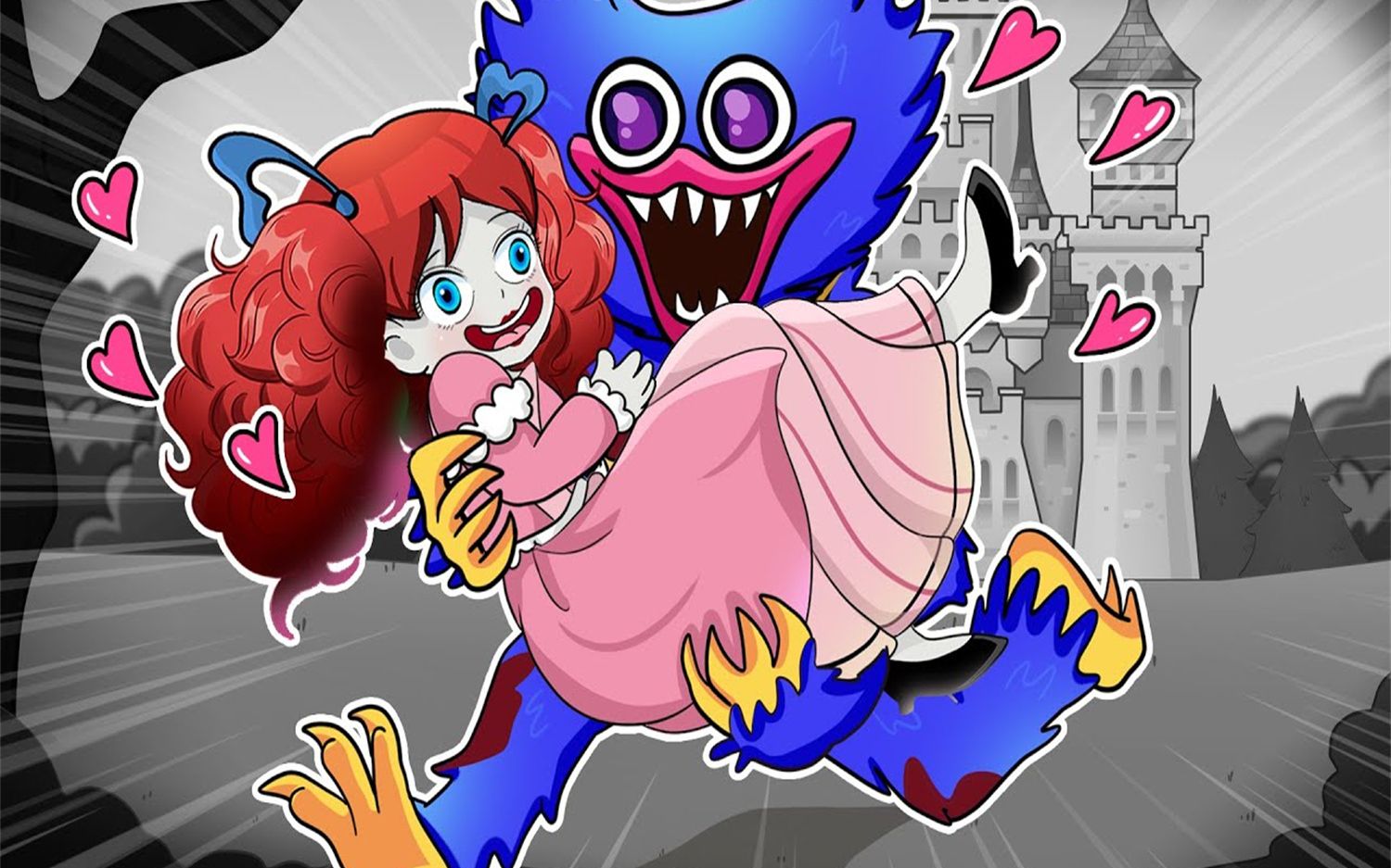 【poppy playtime】huggy wuggy 喜欢 baby princess_哔哩哔哩_bili