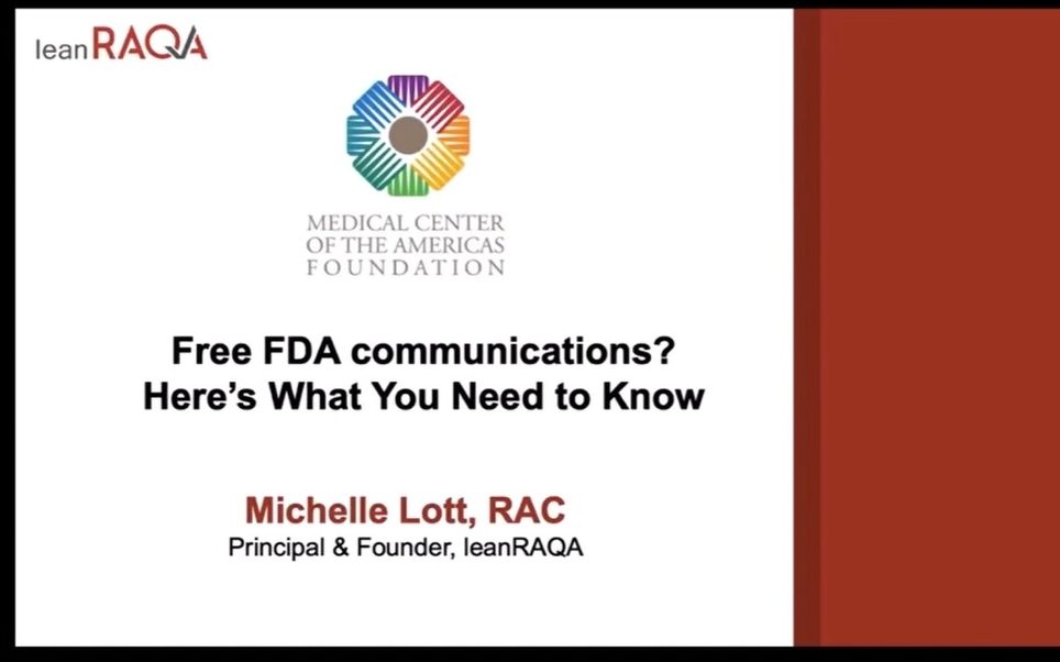 [图]Free FDA Communications What Startups Need to Know _ Michalle Lott