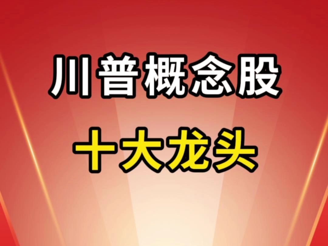 川普概念股十大龙头梳理!哔哩哔哩bilibili