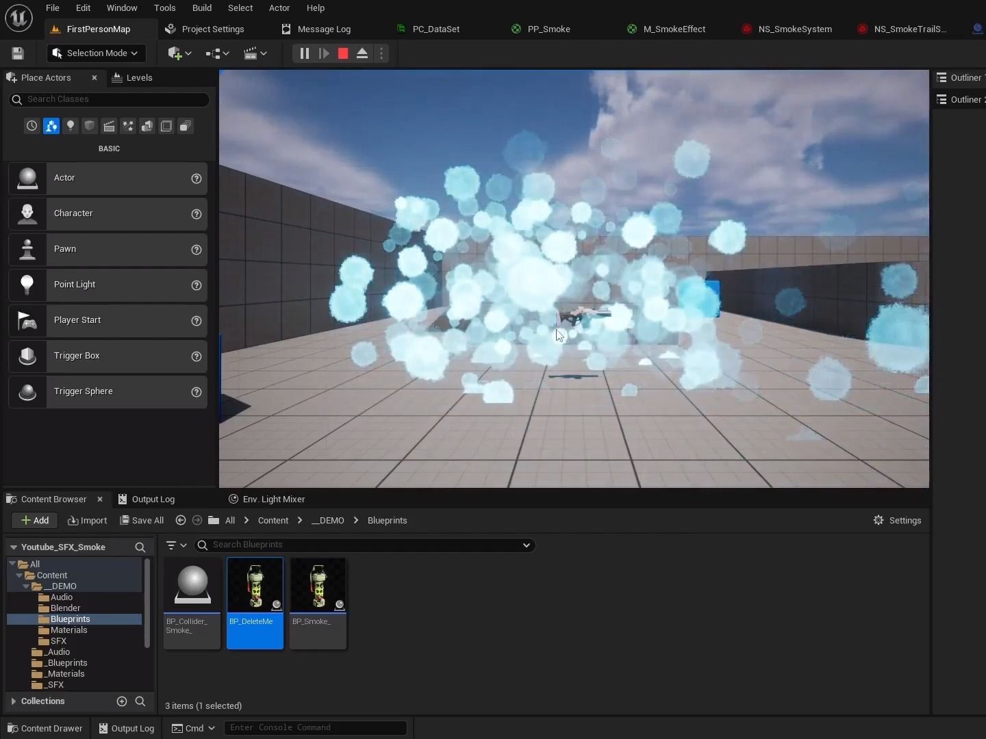 unreal engine 5 快速製作煙霧彈05