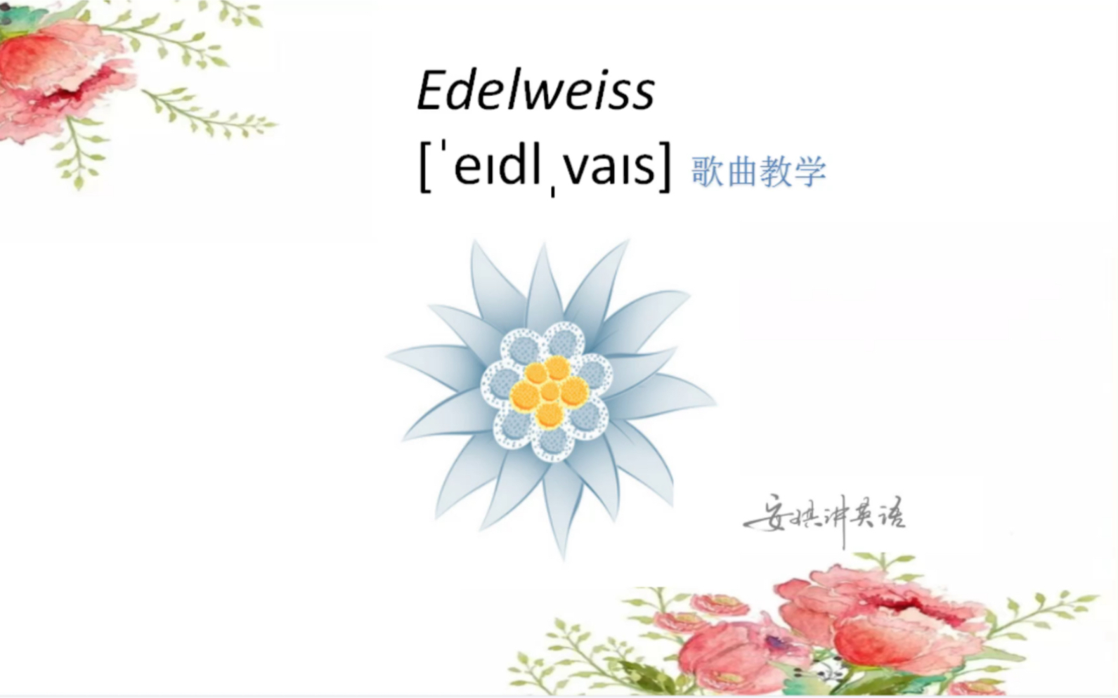 Edelweiss #英语歌曲教学哔哩哔哩bilibili