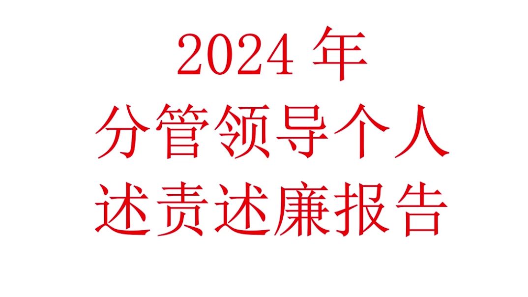 2024年分管领导个人述责述廉报告哔哩哔哩bilibili