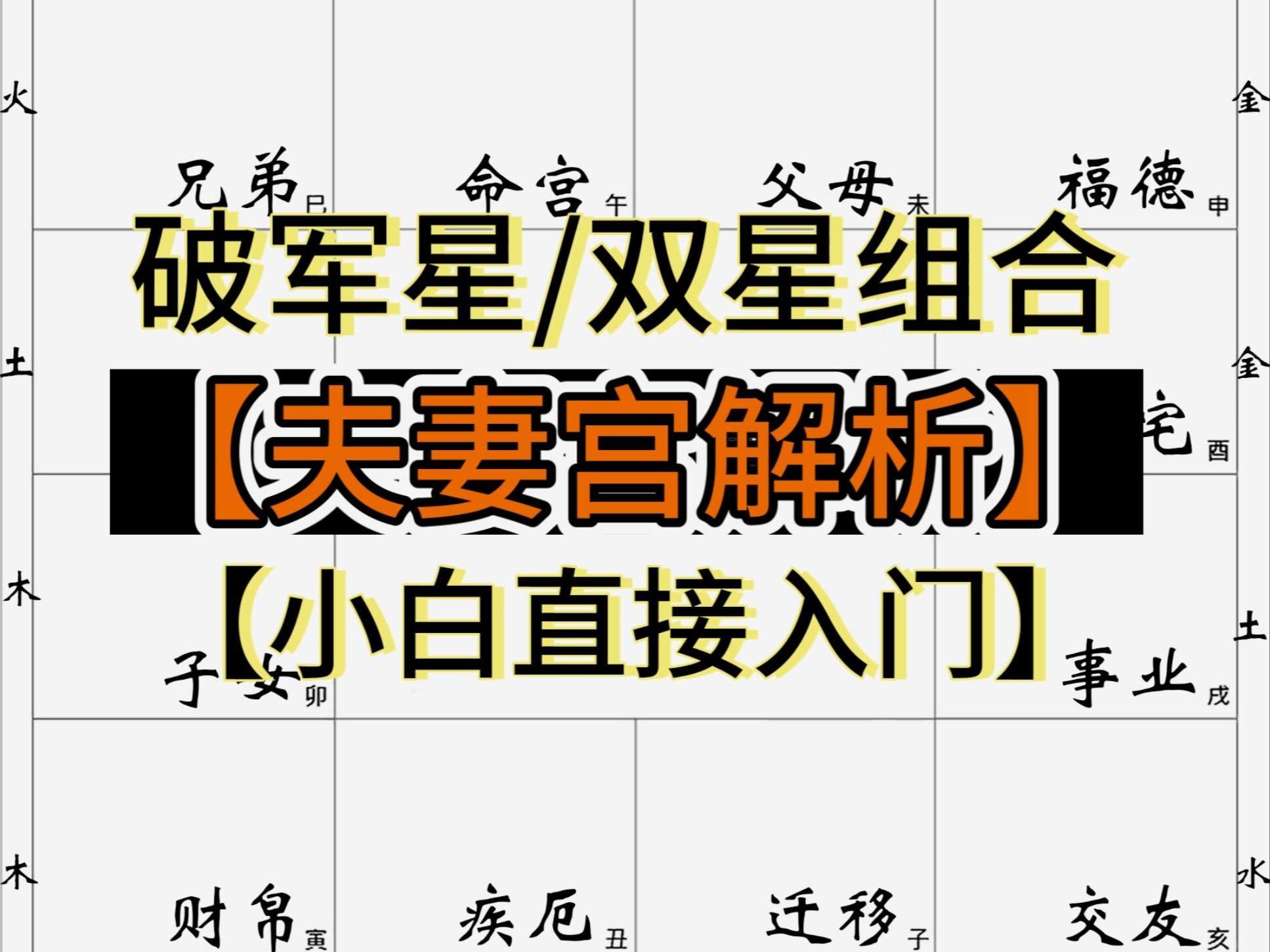 破军星系.武破/廉破/紫破/夫妻宫解析【小白进阶】【零基础教学】哔哩哔哩bilibili