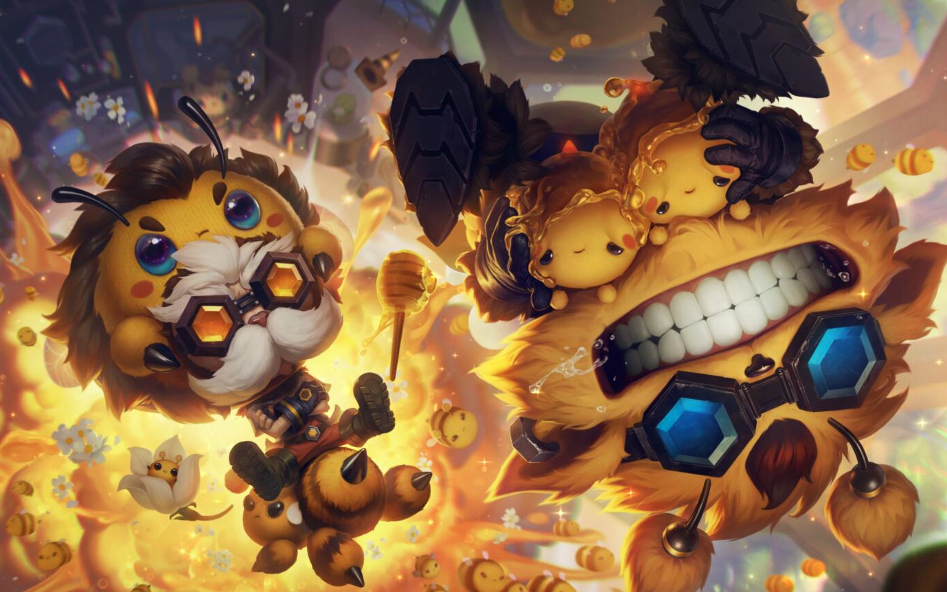 小蜜蜂 奥莉安娜 努努 黑默丁格 吉格斯皮肤预览 - lol英雄联盟