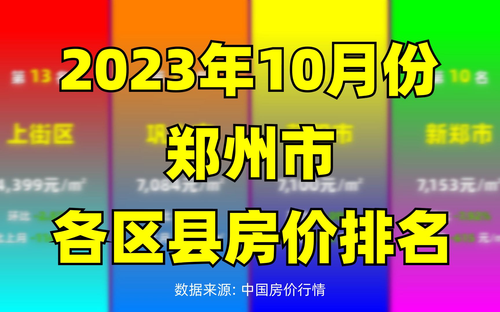 2023年10月份郑州市各区县房价排名哔哩哔哩bilibili