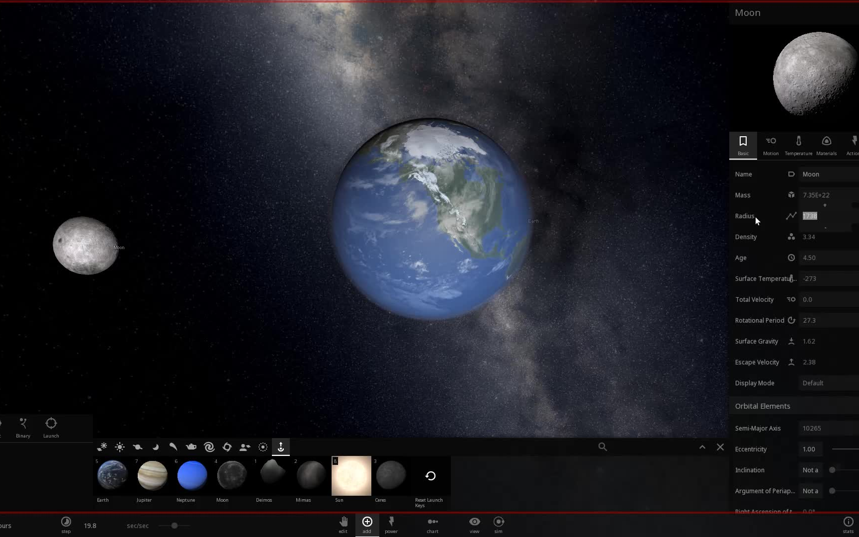 宇宙沙盒2当高速旋转的月球撞上高速旋转的地球