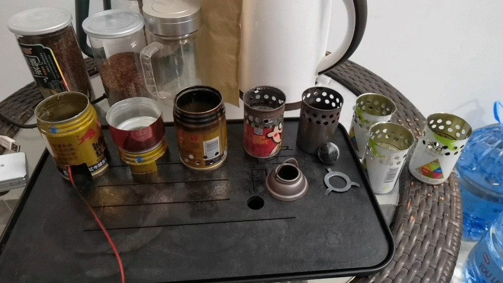 自制涵道酒精炉系列视频的最后一期,测试中有火龙卷出现.