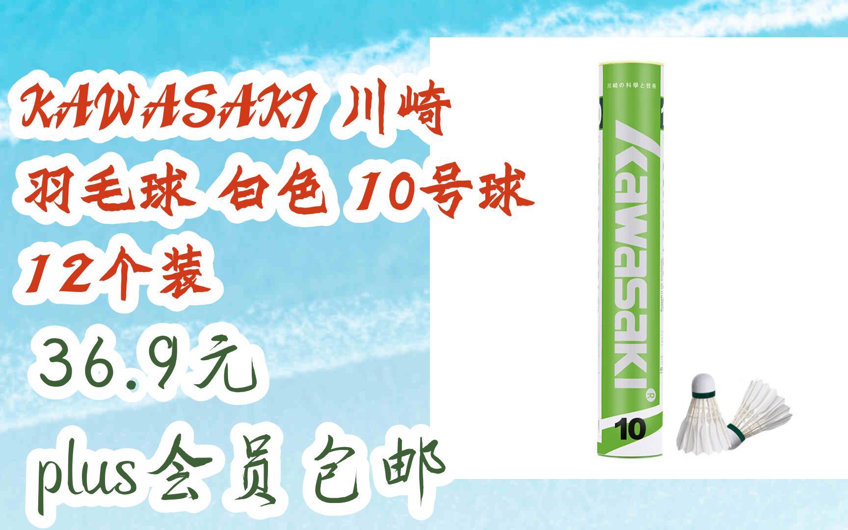 【漏洞价】KAWASAKI 川崎 羽毛球 白色 10号球 12个装 36.9元 plus会员包邮哔哩哔哩bilibili