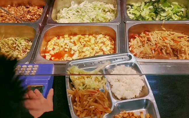 大学食堂两块钱一荤一素 又是元气满满(逗比)的一天 vlog by 华为mate