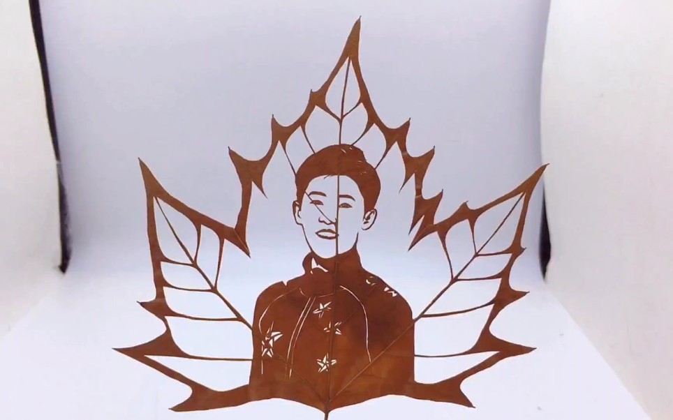 手工叶雕艺术人物画像