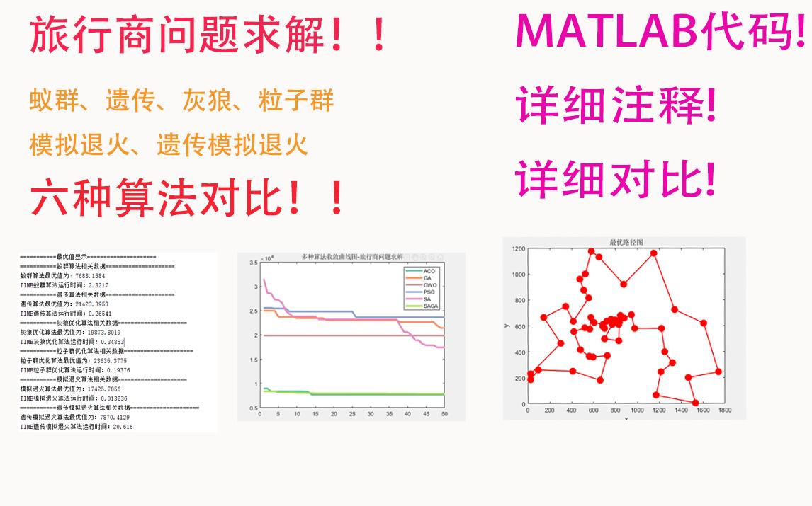 【群智能优化算法】多种算法求解TSP旅行商问题大汇总!!含公用数据集!一run对比!!!哔哩哔哩bilibili