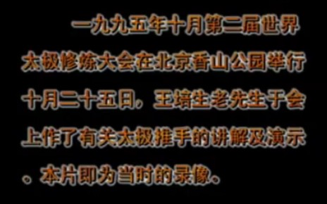 第二届世界太极拳修炼大会视频,王培生先生推手八法演示讲解.哔哩哔哩bilibili