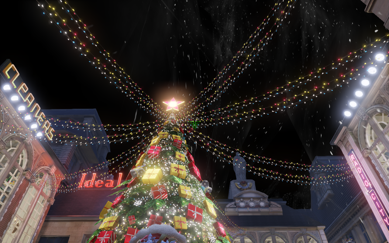雪夜小镇圣诞树漂亮吗?那就飞上去玩!