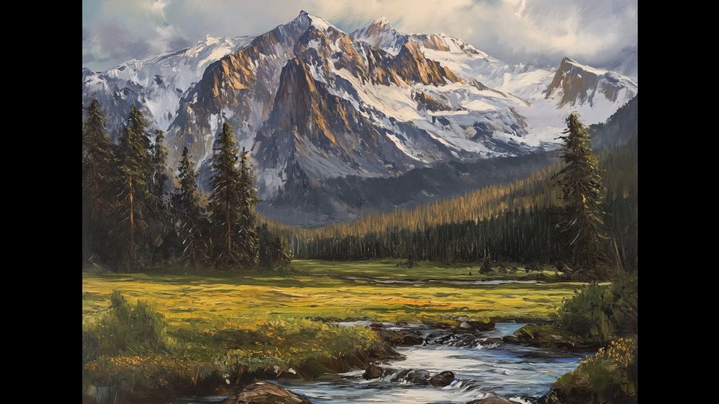 油画《印象贡嘎》