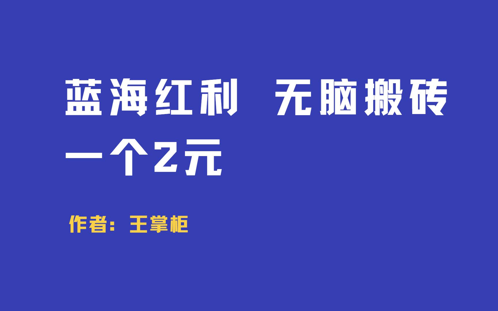 蓝海红利 无脑搬砖 人人都可以操作的 创业小项目哔哩哔哩bilibili