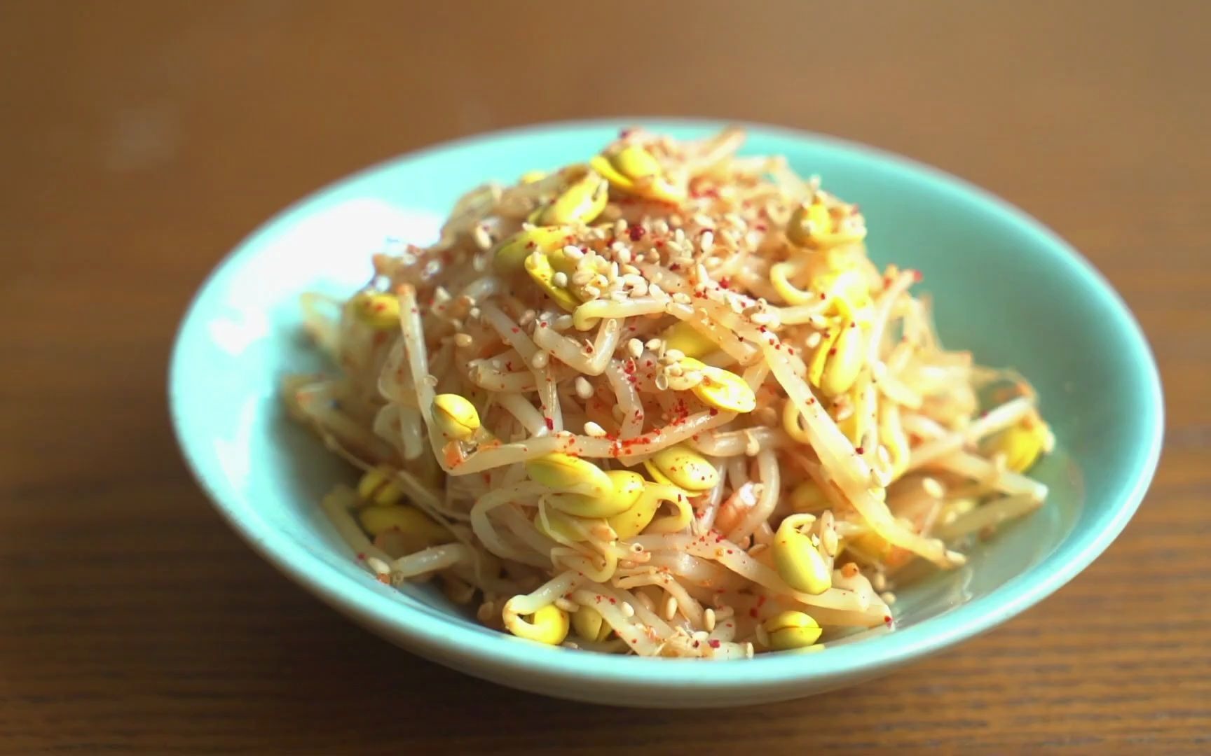 韩式凉拌豆芽|韩国家庭必备家常菜|最受欢迎小菜拌菜简易食谱|大豆芽