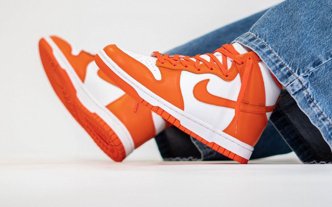 活动  耐克 nike sb dunk high syracuse 复古白橘高帮休闲运动板鞋dd