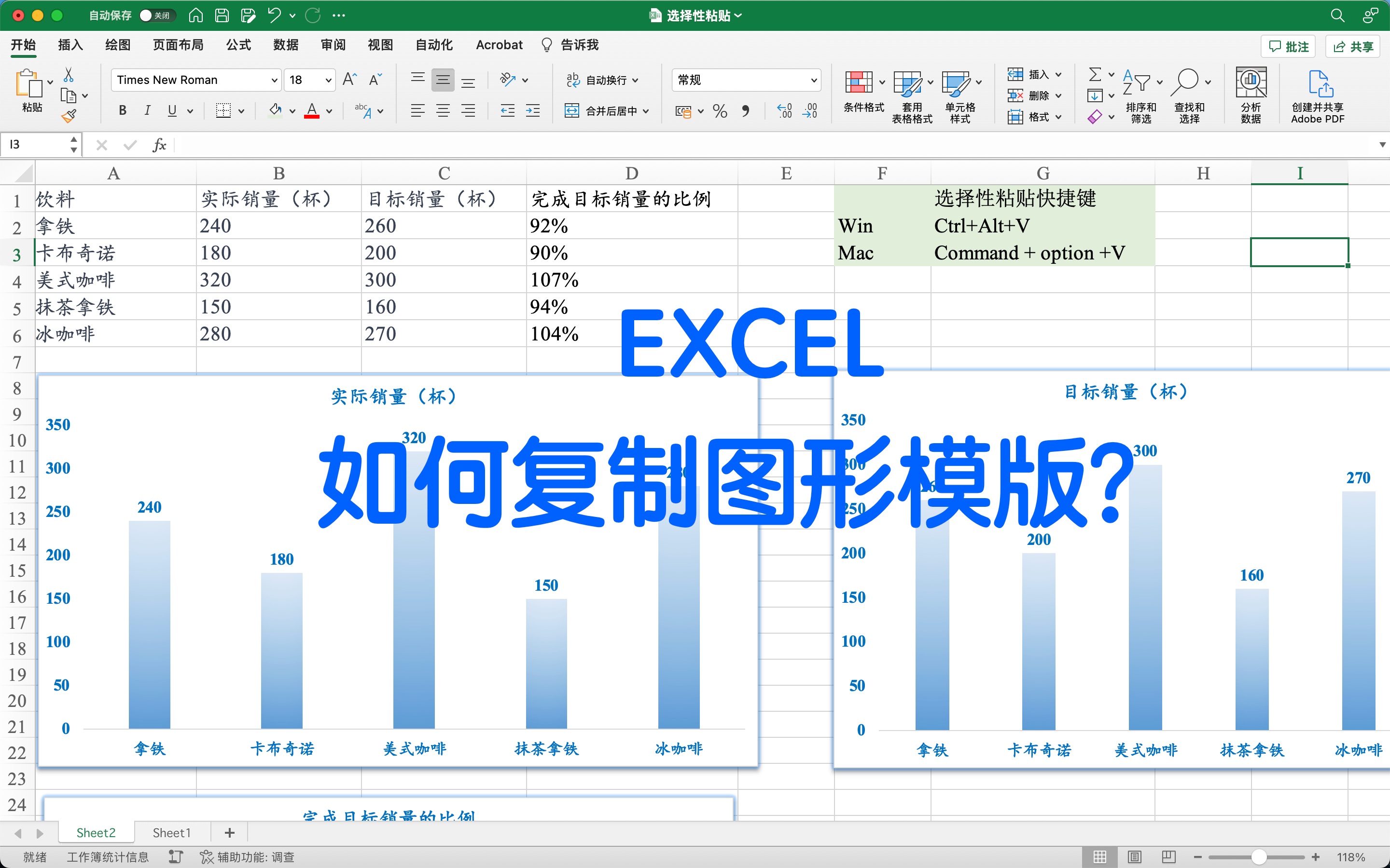Excel 如何复制图形模版?