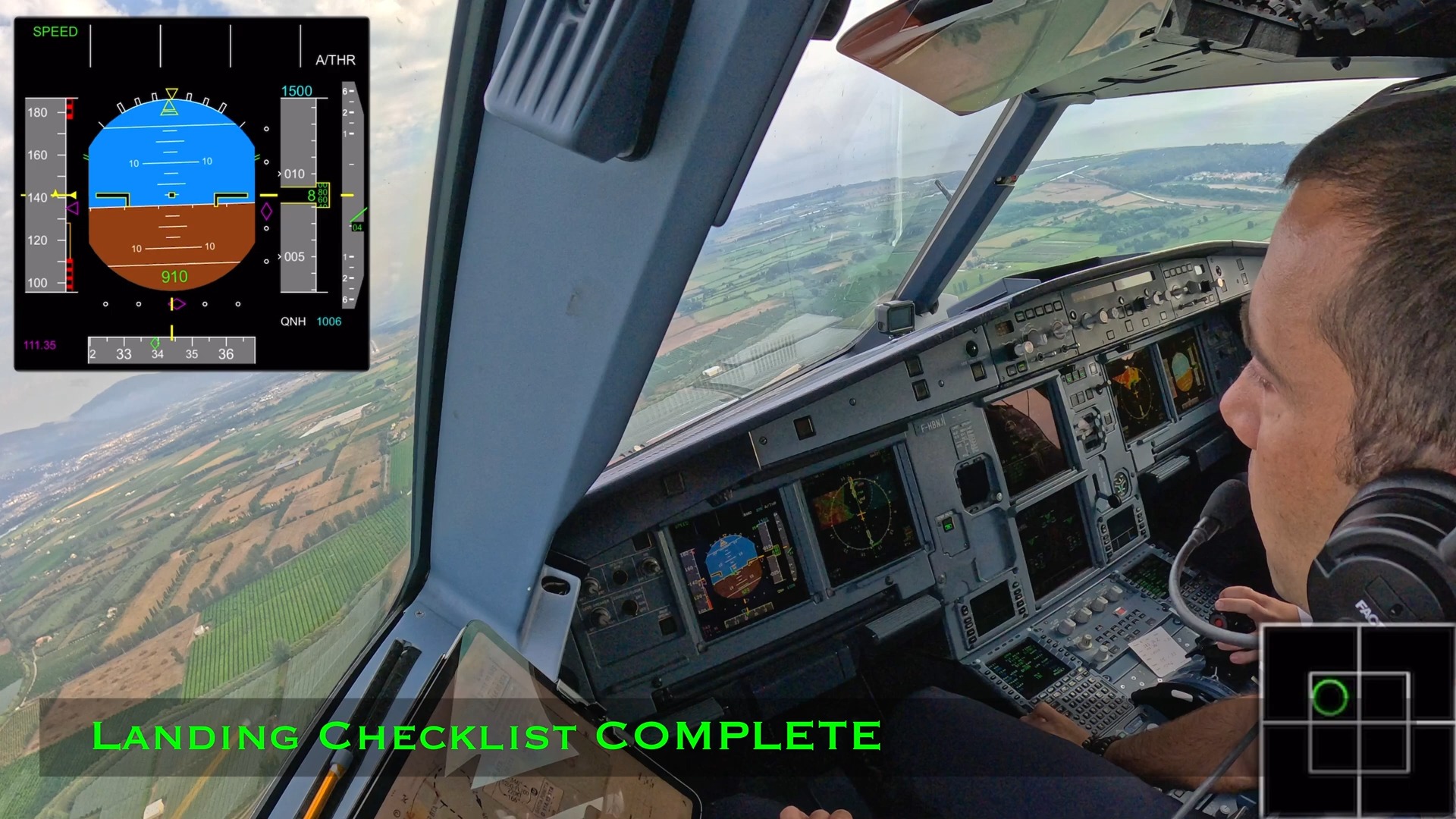 a320比亚9193 巴斯蒂亚_着陆34目视进场_ 4k驾驶舱视图_空中交通