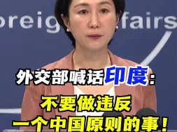 Download Video: 外交部：印度方面不要做违反一个中国原则的事情