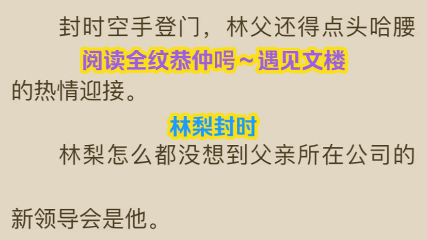 经典言情小说《林梨封时》林梨封时哔哩哔哩bilibili