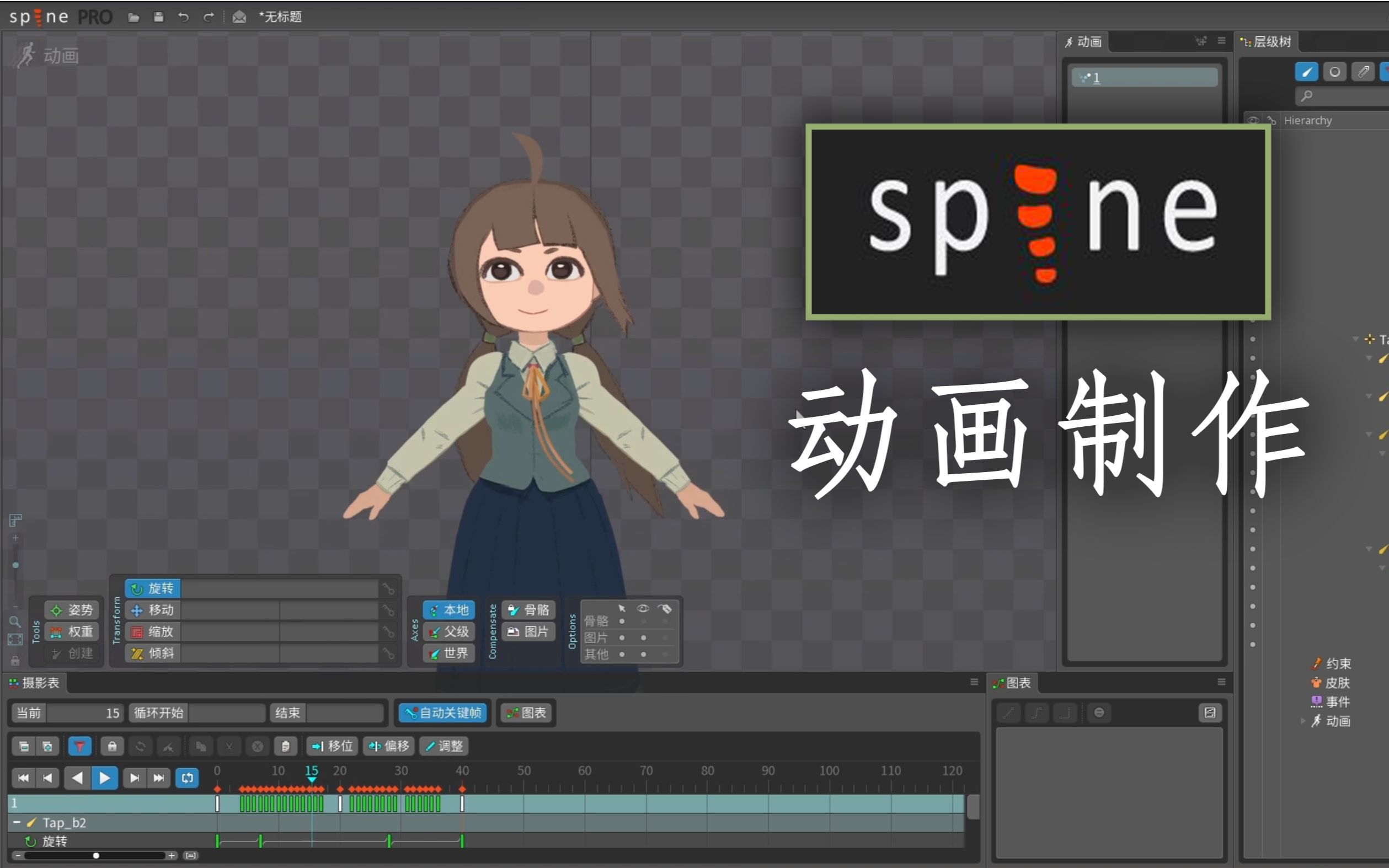 spine动画制作【角色的骨骼绑定和动画】_哔哩哔哩 (゜-゜)つロ 干杯