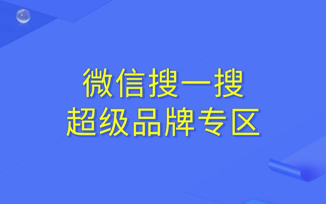 微信搜一搜广告:超级品牌专区哔哩哔哩bilibili