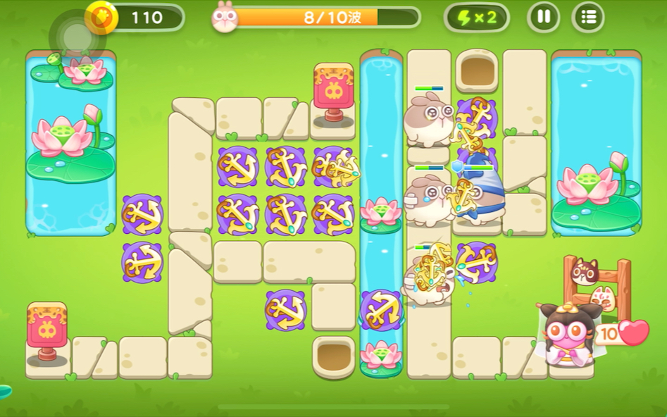 保卫萝卜4白萝卜传奇第57关纯船锚全清