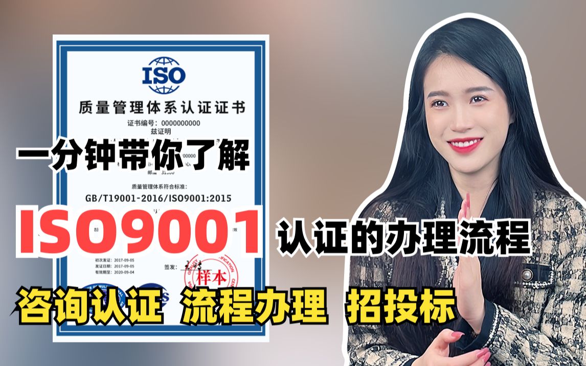 一分钟带你了解ISO9001认证的办理流程哔哩哔哩bilibili