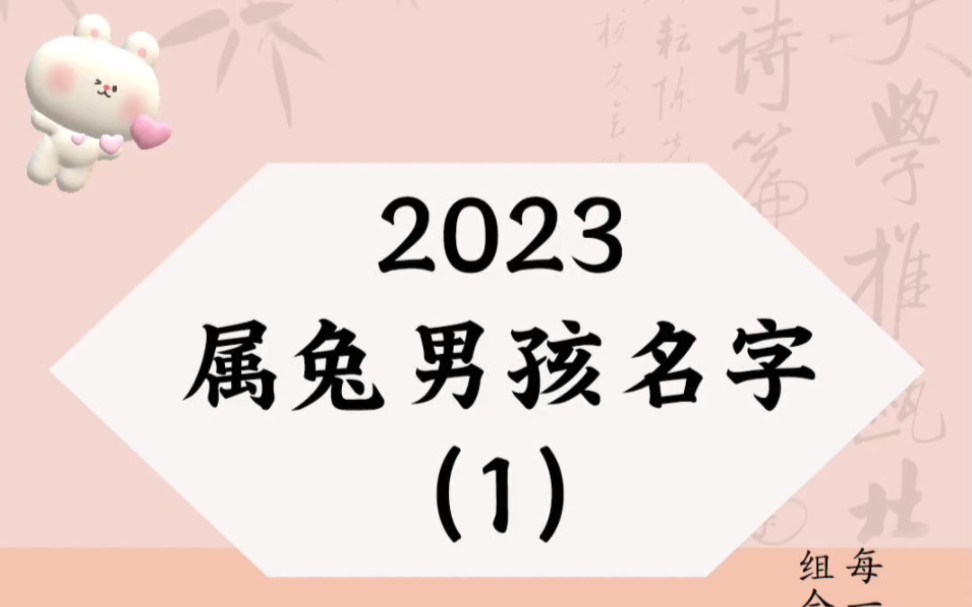 属兔男孩名字(1)哔哩哔哩bilibili