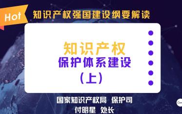 [图]知识产权强国建设纲要解读系列更新!~本次课程-《知识产权保护体系建设》(上），由国家知识产权局保护司的付明星处长详细解读！请关注～