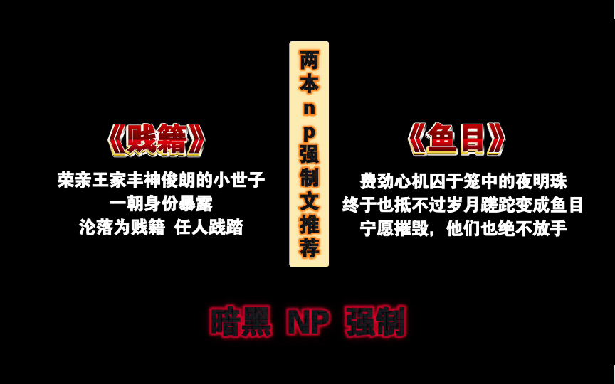 【NP推文】《贱籍》《鱼目》暗黑 强制小黑屋 感谢万紫千红大大给挑食的我饭吃!哔哩哔哩bilibili