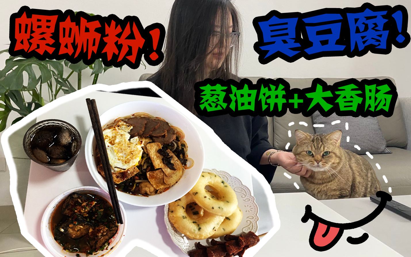 螺蛳粉+臭豆腐无敌了!热量炸弹葱油饼 一本满足大香肠哔哩哔哩bilibili